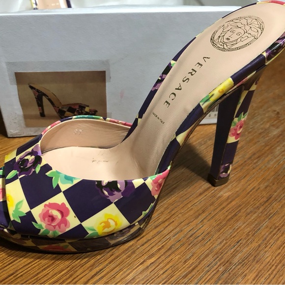 Versace open toe heels